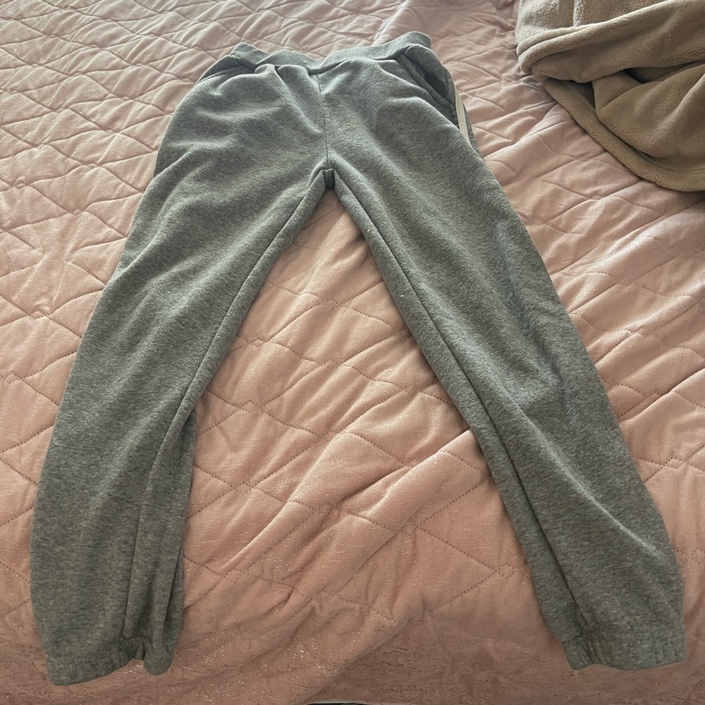 Gray Fleece Joggers with Relaxed Fit